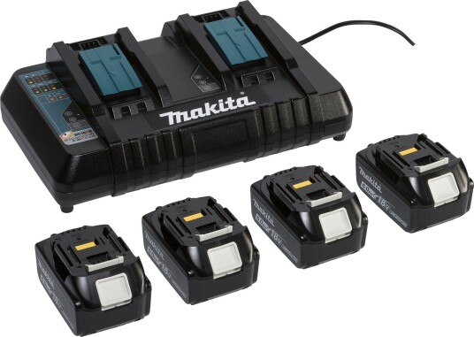Makita Batteri- Og Ladersett 198091-4 18 v, 4 × 6 ah