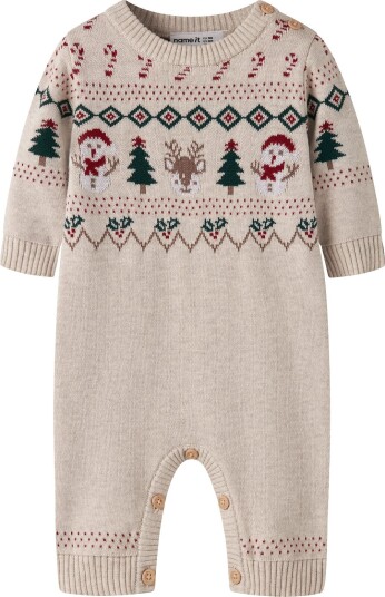name it Nbnralko Ls Knit Suit - PEYOTE MELANGE - 50