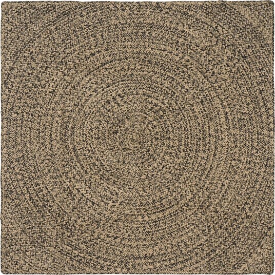 Områdetepper Naturlig og svart 160 x 160 cm Jute