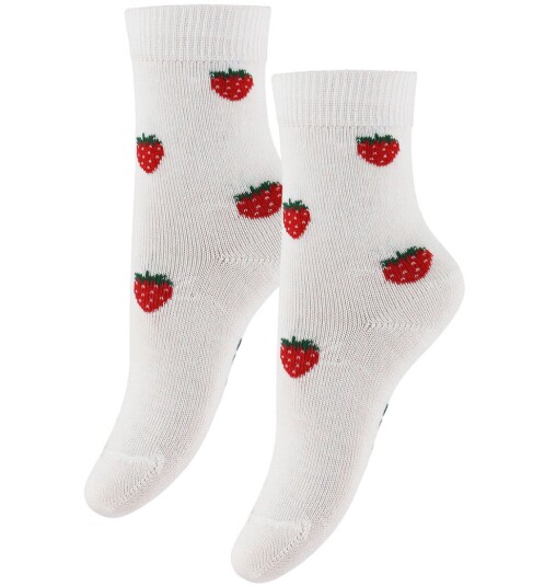 Fuzzies Sokker   2 pack   Off White m. Mansikka   Fuzzies   27/30   Sokker   Hvit   27 30
