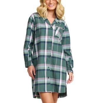 Damella Flannel Nightshirt Grønn Mønster bomull Medium Dame Damella Flannel Nightshirt Grønn Mønster bomull Medium Dame