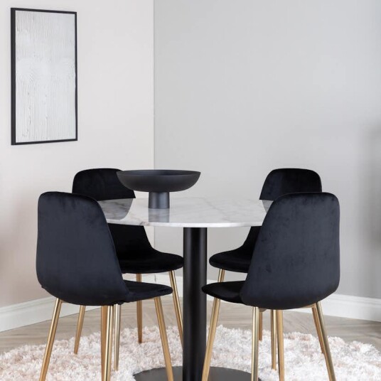 Venture Home Spisegruppe Venture Home Estelle HHvit Med 4 Pobbie Stoler GR602