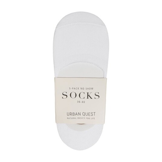 URBAN QUEST The Bamboo Women No Show Socks 5 Pack |Vit |36 40