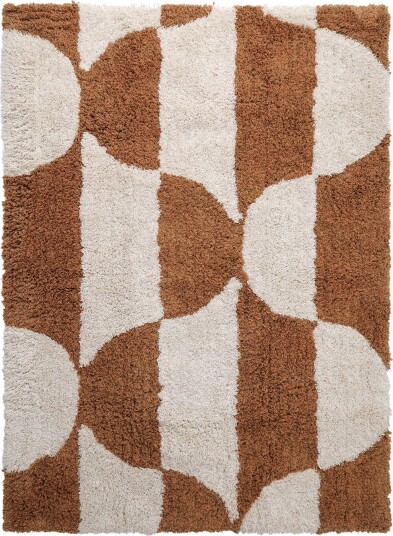 Ryetepper Kalymnos Natural Cotton Shaggy offwhite/okergul Størrelse: 200 x 290 cm
