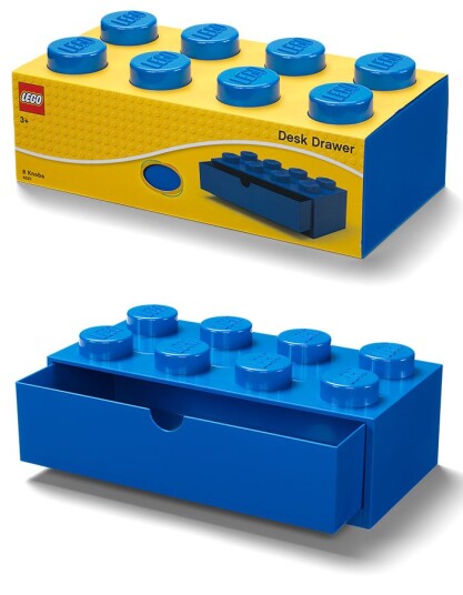LEGO Storage Desk Drawer 8 brick oppbevaring med 1 skuff 32 x 16 cm bright blue LEGO Storage Desk Drawer 8 brick oppbevaring med 1 skuff 32 x 16 cm bright blue