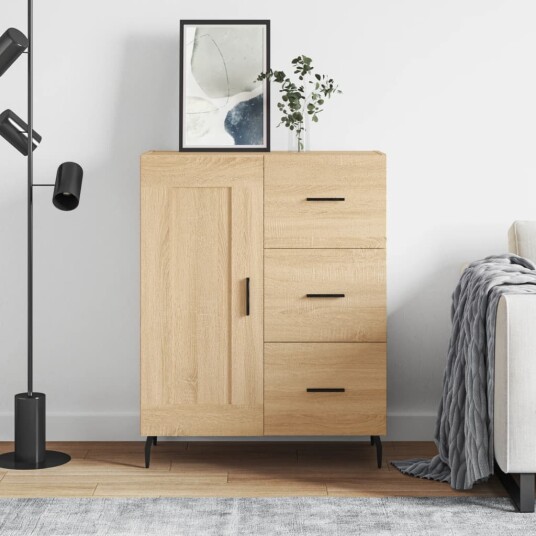  Skjenk sonoma eik 69,5x34x90 cm konstruert tre