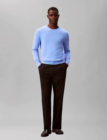 Calvin Klein Ls Supima Cotton Crew 14Gg Blue M