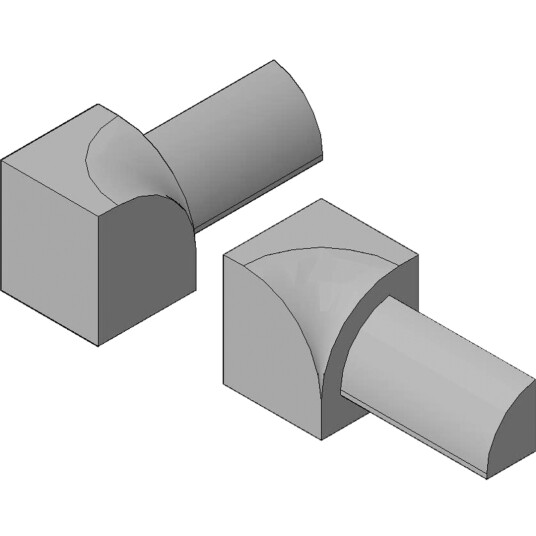GENESIS INNVENDIGE HJØRNESTYKKER 12 MM 4PK. BLANK ALU BUET