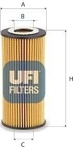 Oljefilter UFI 25.238.00 Oljefilter UFI 25.238.00