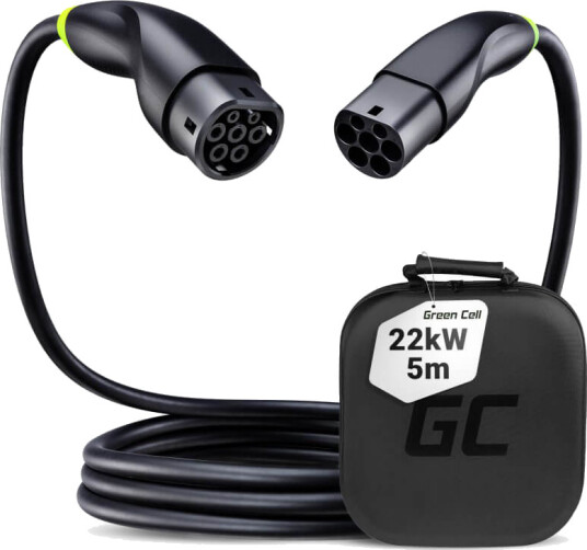 Green Cell 22kW Type 2 EV ladekabel 5m Green Cell 22kW Type 2 EV ladekabel 5m