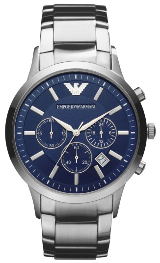 Emporio Armani Herreklokke AR2448 Renato Blå/Stål Ø43 mm Emporio Armani Herreklokke AR2448 Renato Blå/Stål Ø43 mm