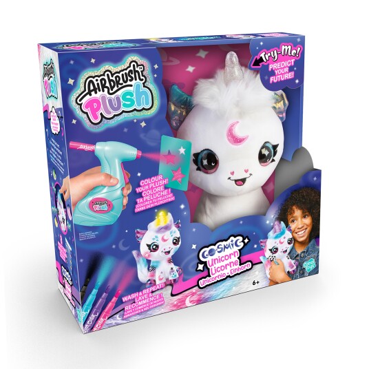 Style 4 Ever Airbrush Plush Cosmic Unicorn kosedyr med lys Style 4 Ever Airbrush Plush Cosmic Unicorn kosedyr med lys
