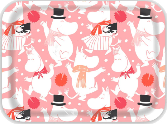Opto Design Moomin Celebration brikke 27x20 cm Hvit rosa Opto Design Moomin Celebration brikke 27x20 cm Hvit rosa