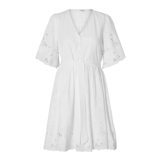 SELECTED FEMME Slfdahlia Ss Short Broderi Dre Bright White 38 SELECTED FEMME Slfdahlia Ss Short Broderi Dre Bright White 38