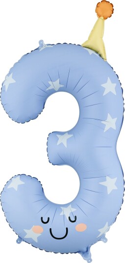Partydeco Tallballong Partyhatt Tallet 3 FB411T-3