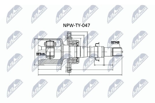 Nty Drivknute drivaksel NTY NPW TY 047