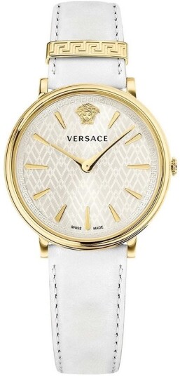 Versace Dameklokke VE8100319 V Circle Sølvfarget/Lær Ø38 mm