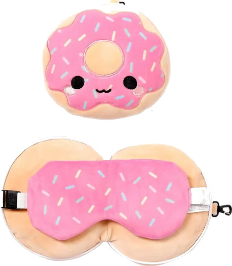 Puckator Relaxeazzz Panda Plush Travel Pillow & Eye Mask - Pink - ONE SIZE