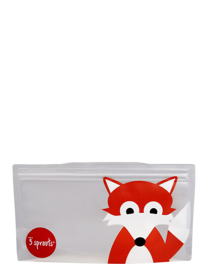 3 Sprouts 3 Sprouts Snack Bag (2 Pack), Fox/Grey - Grey - 17.78X19.05X0.05CM