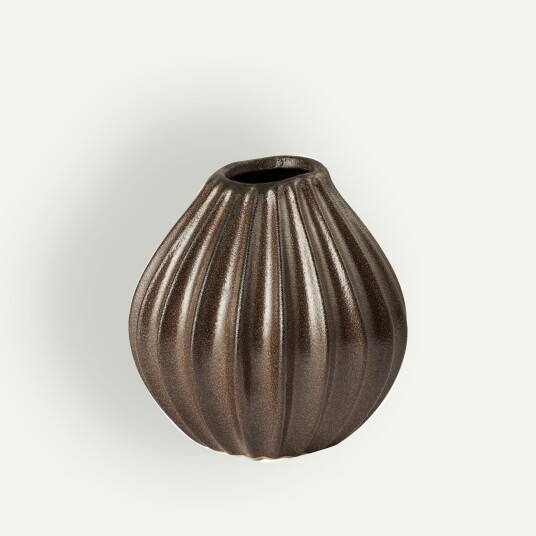 Broste Copenhagen Wide vase M 25 cm Brown
