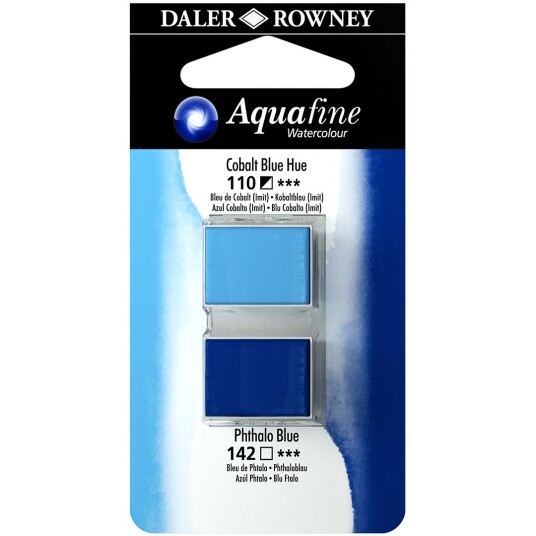 Aquafine Aquarelle Half pan Duo Cobalt Blue Hue/Phthalo Blue