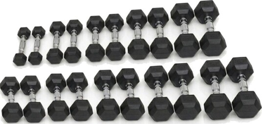 Master x Kraftmark Hexmanualsett med gummi- og krombelegg 1–10 kg