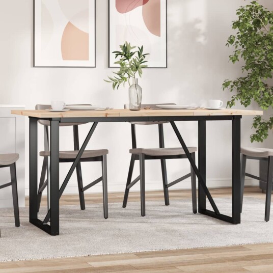  Spisebord O-ramme 140x80x75,5 cm heltre furu og støpejern 3282742