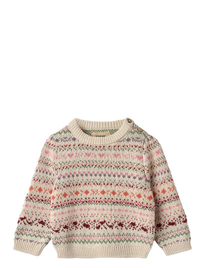 Wheat Jacquard Pullover Olga Pink 62