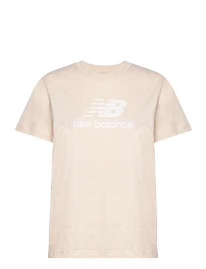 New Balance Sport Essentials Jersey Logo T Shirt Cream M