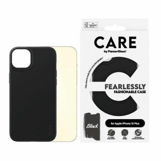 Care by PanzerGlass Svart TPU Mobildeksel til iPhone 15 Plus