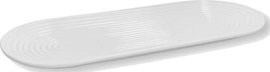 Lyngby Porcelæn Lyngby Tura Oval Serveringsfat 48X20 Cm Vit Beige 2.5 CM