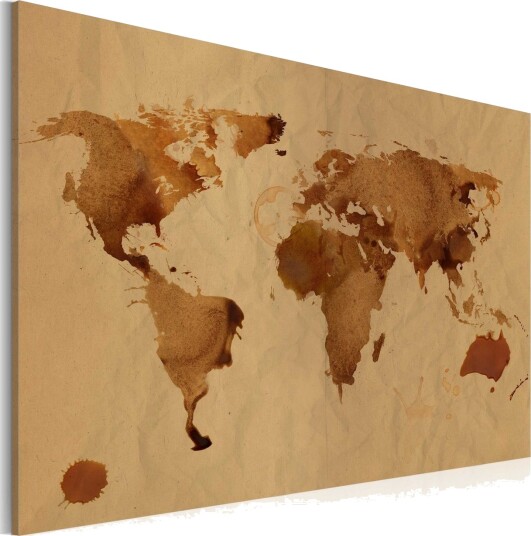 Bilde The world painted with coffee 120x80 Artgeist sp. z o. o.