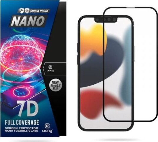 Crong Crong 7D Nano Flexible Glass - Shatterproof 9H Hybrid Glass For The Entire Screen Of The Iphone 13 Mini