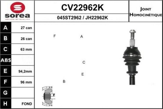 Drivledd EAI CV22962K Drivledd EAI CV22962K