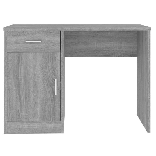 vidaXL Skrivebord skuff og skap grå sonoma 100x40x73 cm konstruert tre