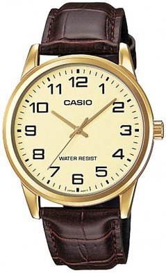 Casio Herreklokke MTP V001GL 9BUDF Classic Gullfarget/Lær Ø38 mm Casio Herreklokke MTP V001GL 9BUDF Classic Gullfarget/Lær Ø38 mm