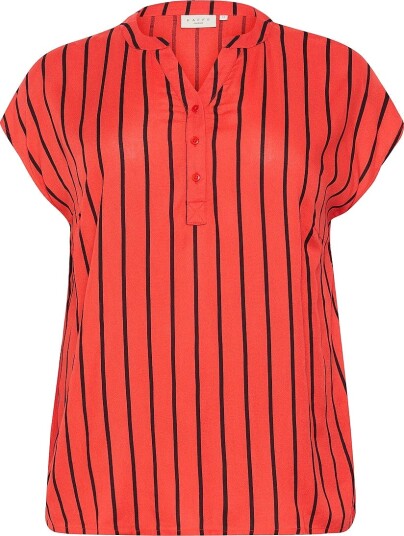 KAFFE Curve Bluse kcSida Wing Sl Blouse Rød