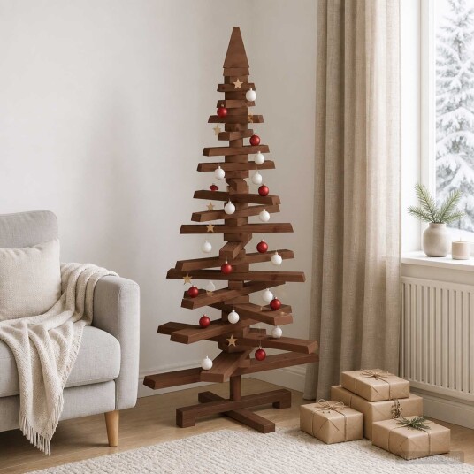 vidaXL Trekjuletrær KOTKA 120 cm Heltre furu Mørkebrun finish