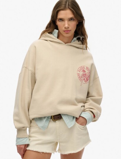 Superdry Lo Fi Outdoor Oversized Hood   Beige   42