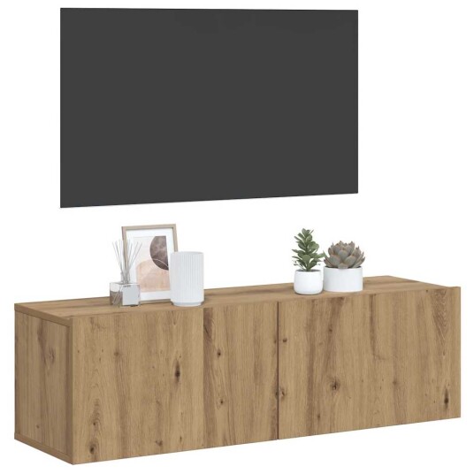  Vegghengt TV-benk artisan eik 80x30x30 cm konstruert tre 8721158435422