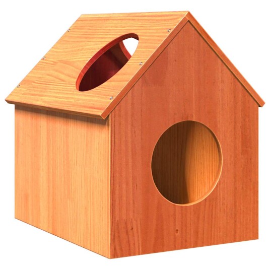 Kattehus Voksbrun 41X50X50 cm Heltre Furu Kattehus Voksbrun 41X50X50 cm Heltre Furu