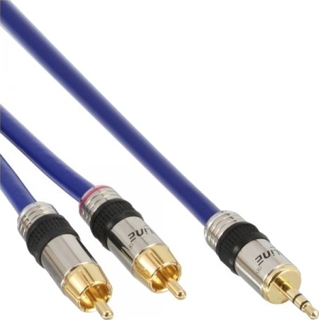 Inline 4043718032006 2 X Rca Hankjønn 3.5Mm Hankjønn 2 M Blå