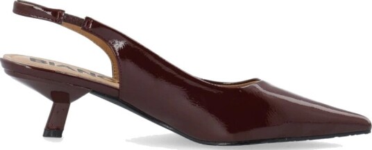 Bianco Biakristin Kitten Heel Slingback Patent - Burgundy - 39
