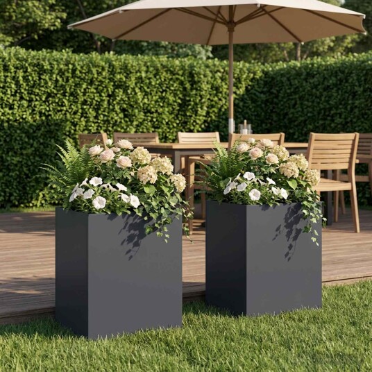 vidaXL Hageblomsterpotte 2 stk. Antrasitt 40 x 30 x 40 cm