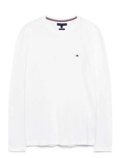 Tommy Hilfiger Stretch Slim Fit Long Sleeve Tee - White - XL