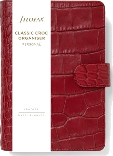 Filofax Systemkalender Classic Croc Personal Cherry