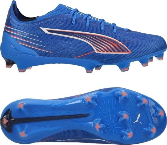 PUMA Ultra 6 Ultimate FG Untamed Ultra Blue/PUMA White/rød Kvinner Gress (FG) størrelse 40
