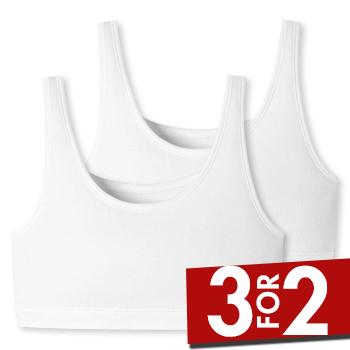 Schiesser BH 2P 95-5 Organic Cotton Bustier Top Hvit bomull 36 Dame