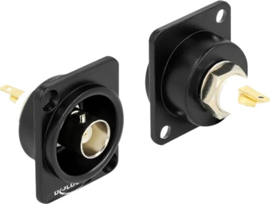Delock D-Type Module Bnc Female To Solder Connector Påknipsbar Mulighetsmodulfrontplate Panelmonterbar Bnc Svart