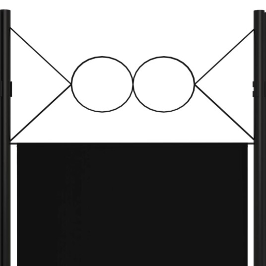 vidaXL Romdeler med 6 paneler svart 240x180 cm